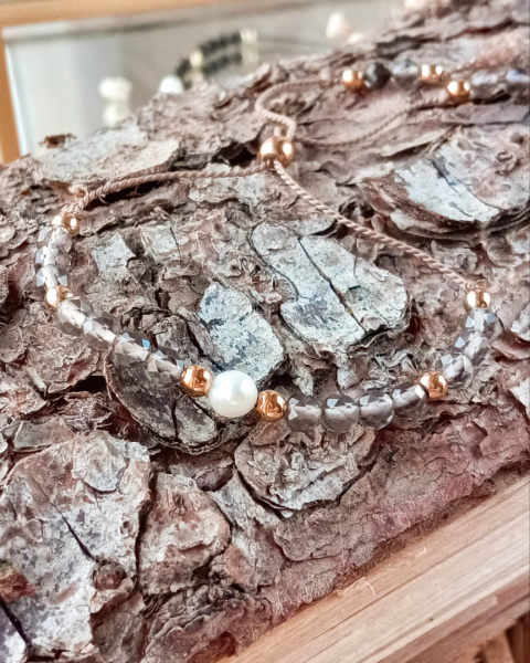 Bransoletka z kwarcu dymnego