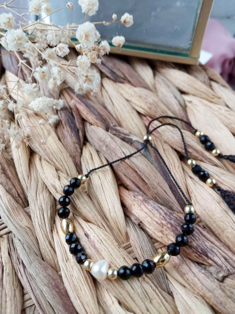 Bransoletka - czarny spinel klasyczna