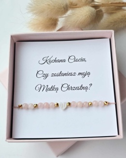 Bransoletka dla Chrzestnej Jadeit i Serduszko