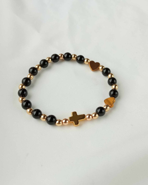 Bransoletka różaniec z serduszkami