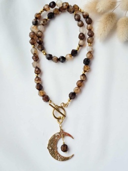 Naszyjnik z Agatów Caffe Latte