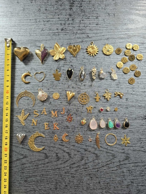 Naszyjnik z Sercem- Czarny Turmalin i Cytryn