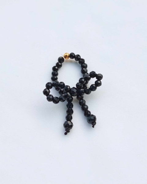 Pierścionek z Kokardką z Czarnych Turmalinów